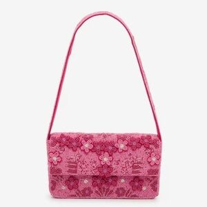 Kelly & Katie Floral Beaded Shoulder Bag Pink Light Pink Flowers New with tag